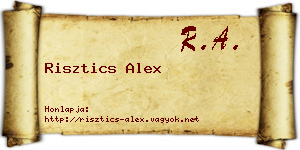 Risztics Alex névjegykártya