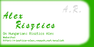 alex risztics business card